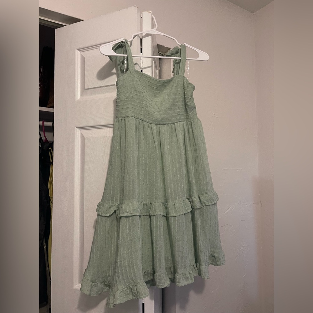 Altar'd State Light Green Ruffle Dress